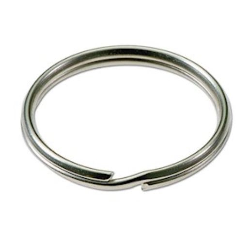 7/8" Split Key Ring, Nickel-Plated Steel