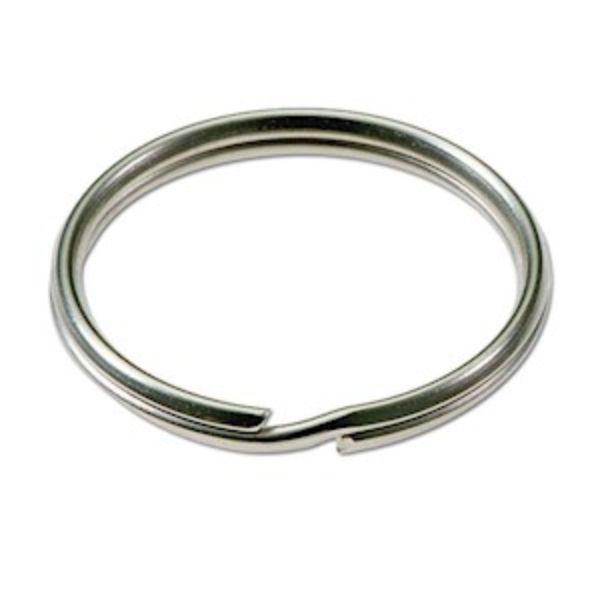 7/8" Split Key Ring, Nickel-Plated Steel