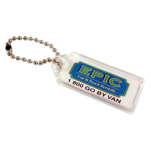 Custom Imprinted Key Tag with Ball Chain