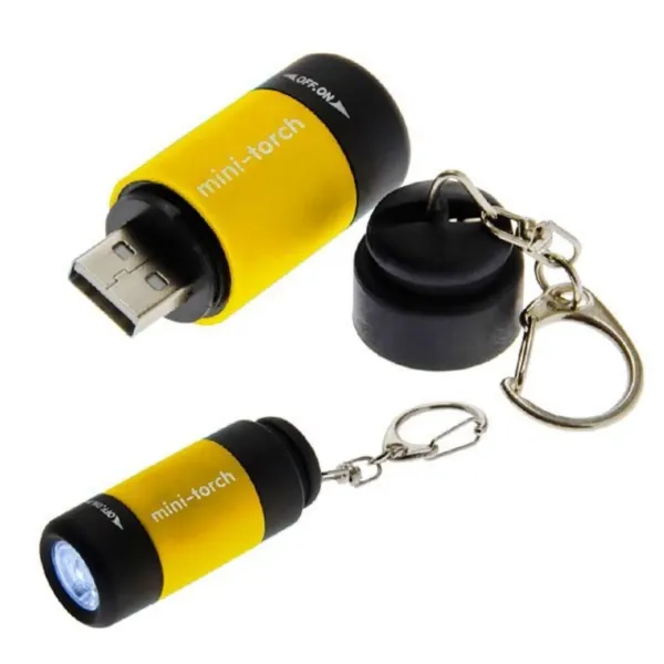 USB TORCH LIGHT YELLOW 1/PK