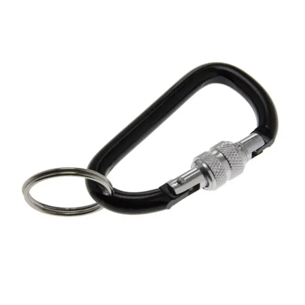 LOCKING CARABNR KEYCHN BLK 1/PK