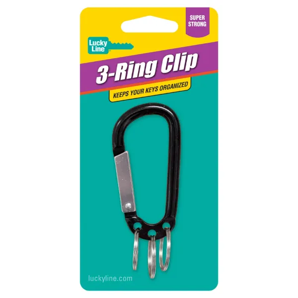 3-RING CARABINER KEYCHAIN ASST. 1/CD
