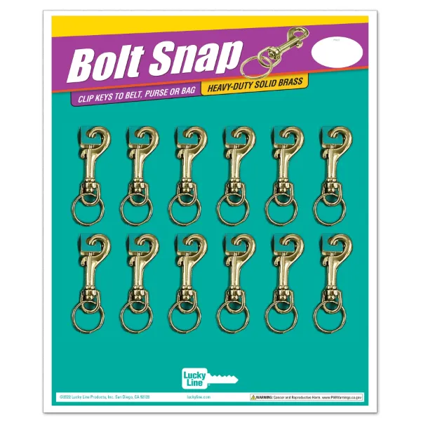 BRASS BOLT SNAP W/SKR  12ea/CD