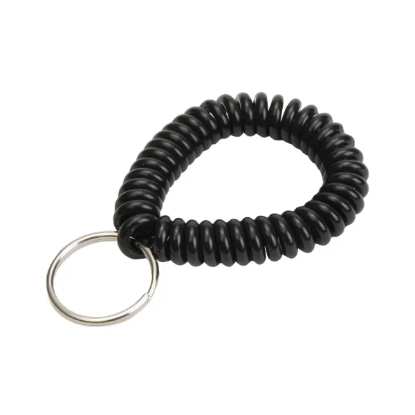 WRIST COIL W/RING  BLACK  10/PK