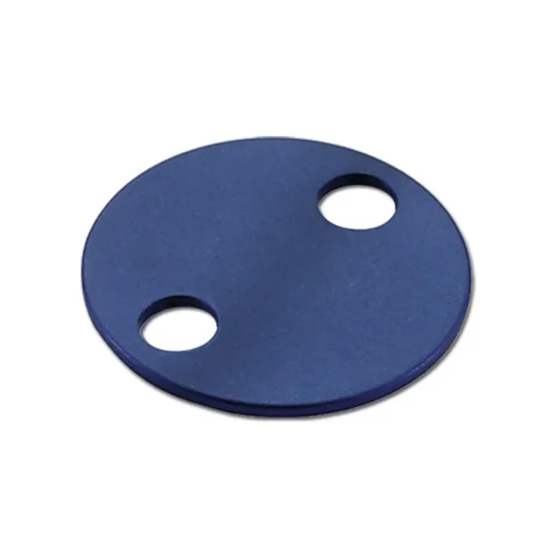 1-1/4  ALUM TAG 2 HOLE BLUE  100/BX