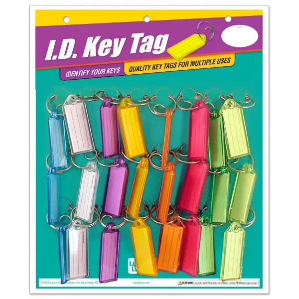 ID TAG W/TANG  ASSORTED  24/CD