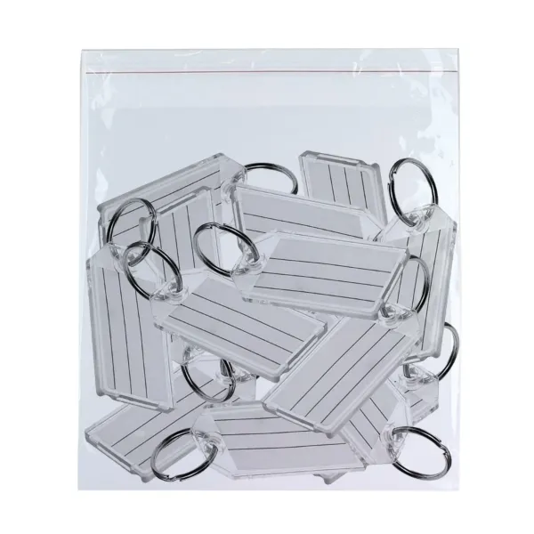 ID TAG W/RING  CLEAR  40/PK