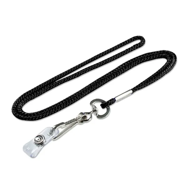 LANYARD W/BADGE HLR  BLACK  10PK