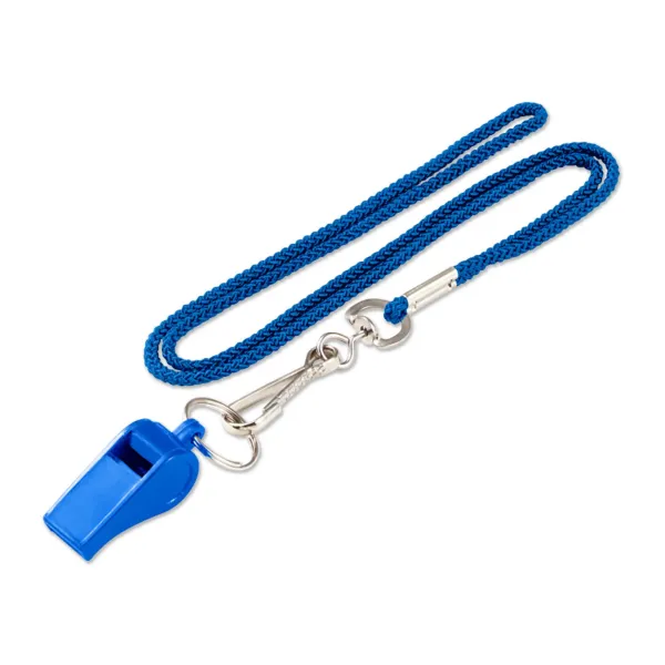 LANYARD W/WHISTLE BLUE  1/PK