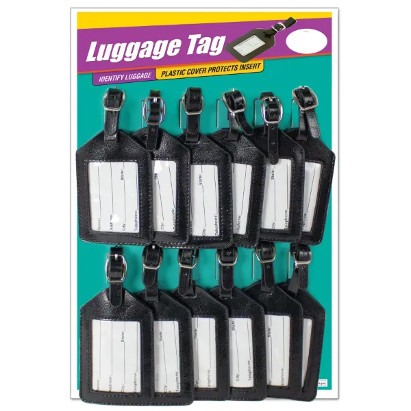 LEATHER TRAVEL TAG  12 EA/CD