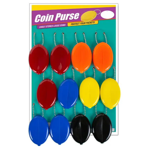 PLAS COIN HLDR W/BC  ASST  12ea/CD