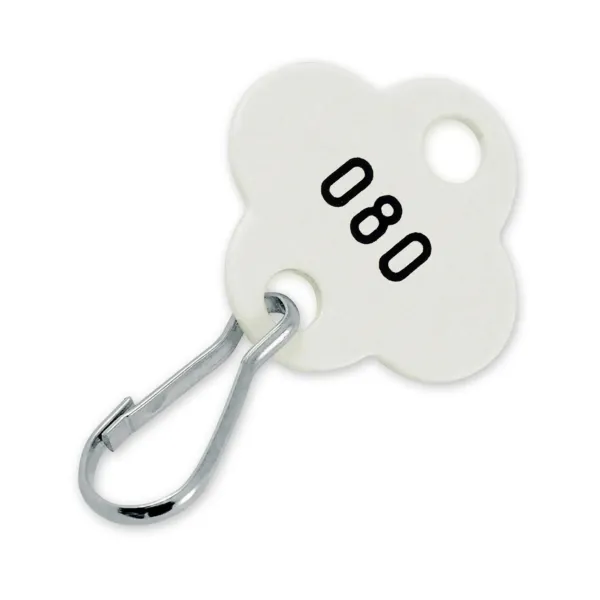 MISC SEQ SHAMROCK TAG W/HK  WHT