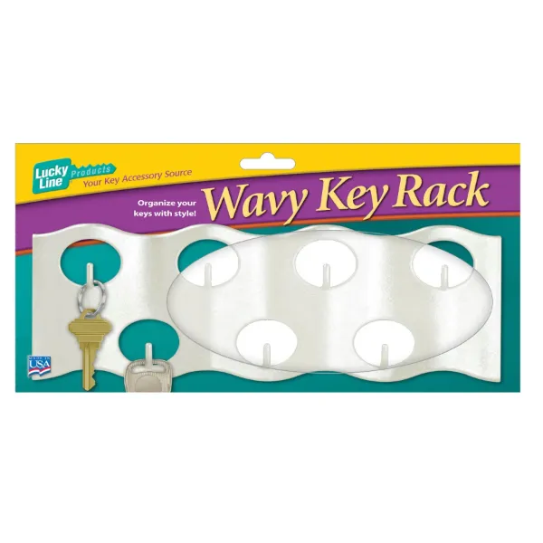 7 TAG WAVY KEY RACK  WHITE  1/CD