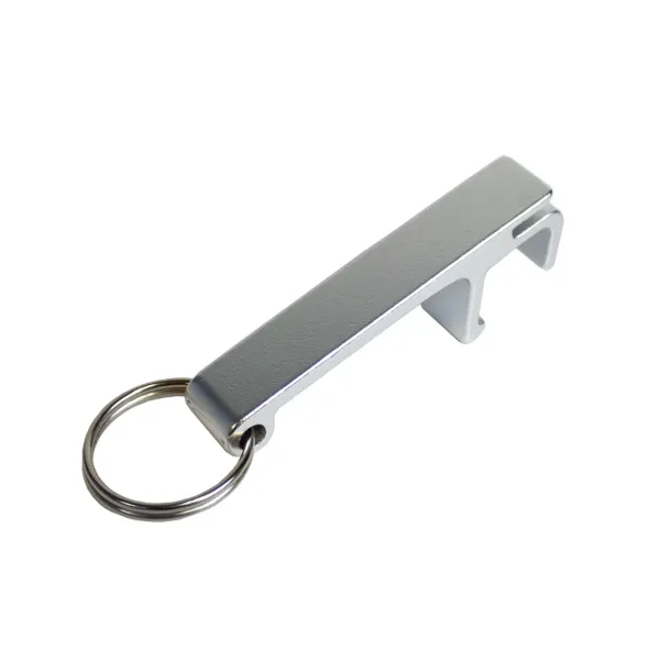 BOTTLE OPENER  SILVER  W/RING