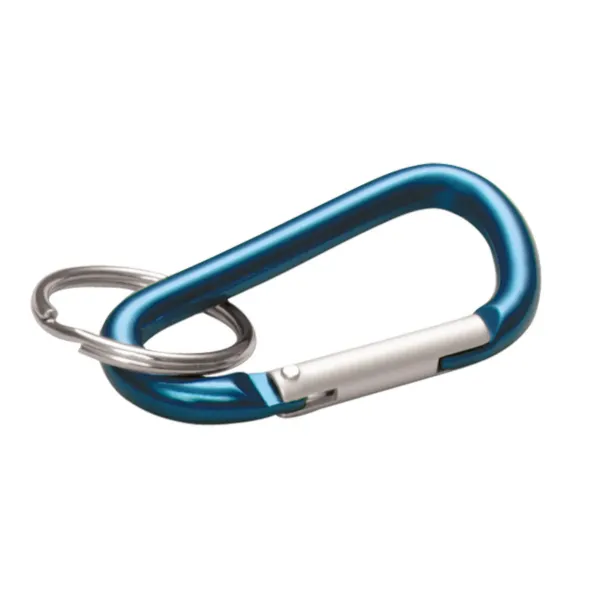 ALUM CARABNER HK W/SKR  BLUE 8