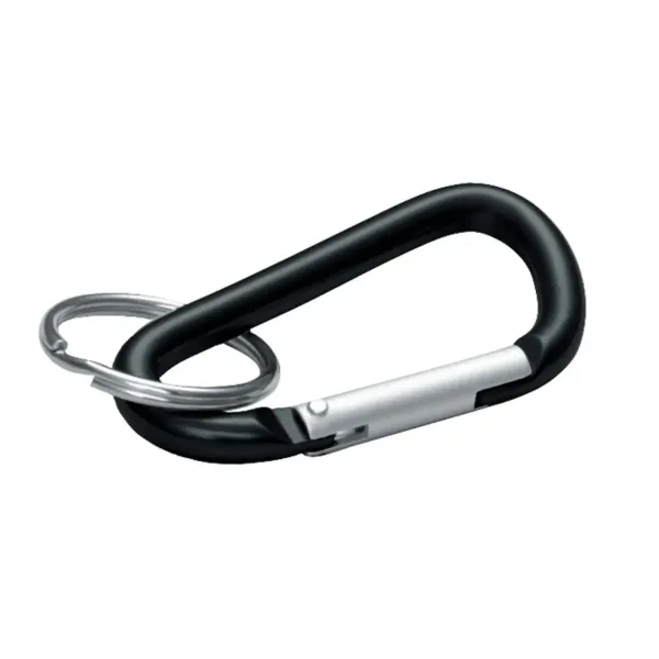 ALUM CARABINER HK W/SKR  BLK 8