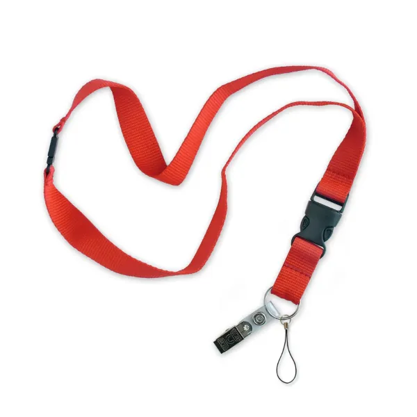 FLAT LANYARD W/BREAKAWAY  RED