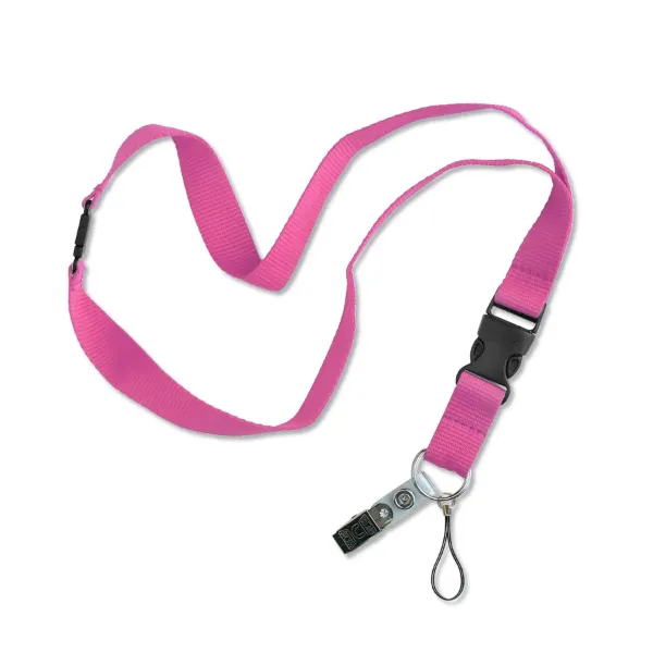 FLAT LANYARD W/BREAKAWAY  PINK