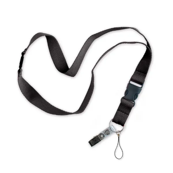 FLAT LANYARD W/BREAKAWAY  BLACK